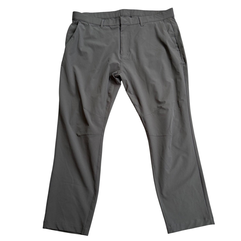 Fabletics Mens The Only Pant Iron Grey Performance Stretch Straight Leg 37x27